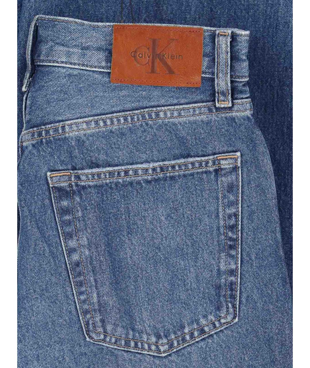 CALVIN KLEIN Синие хлопковые прямые джинсы, фото 5