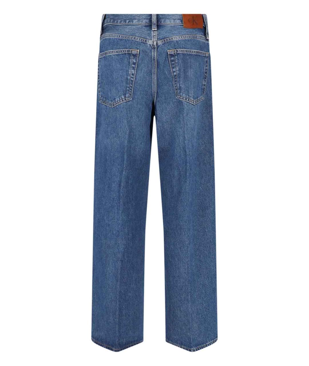 CALVIN KLEIN Синие хлопковые прямые джинсы, фото 2