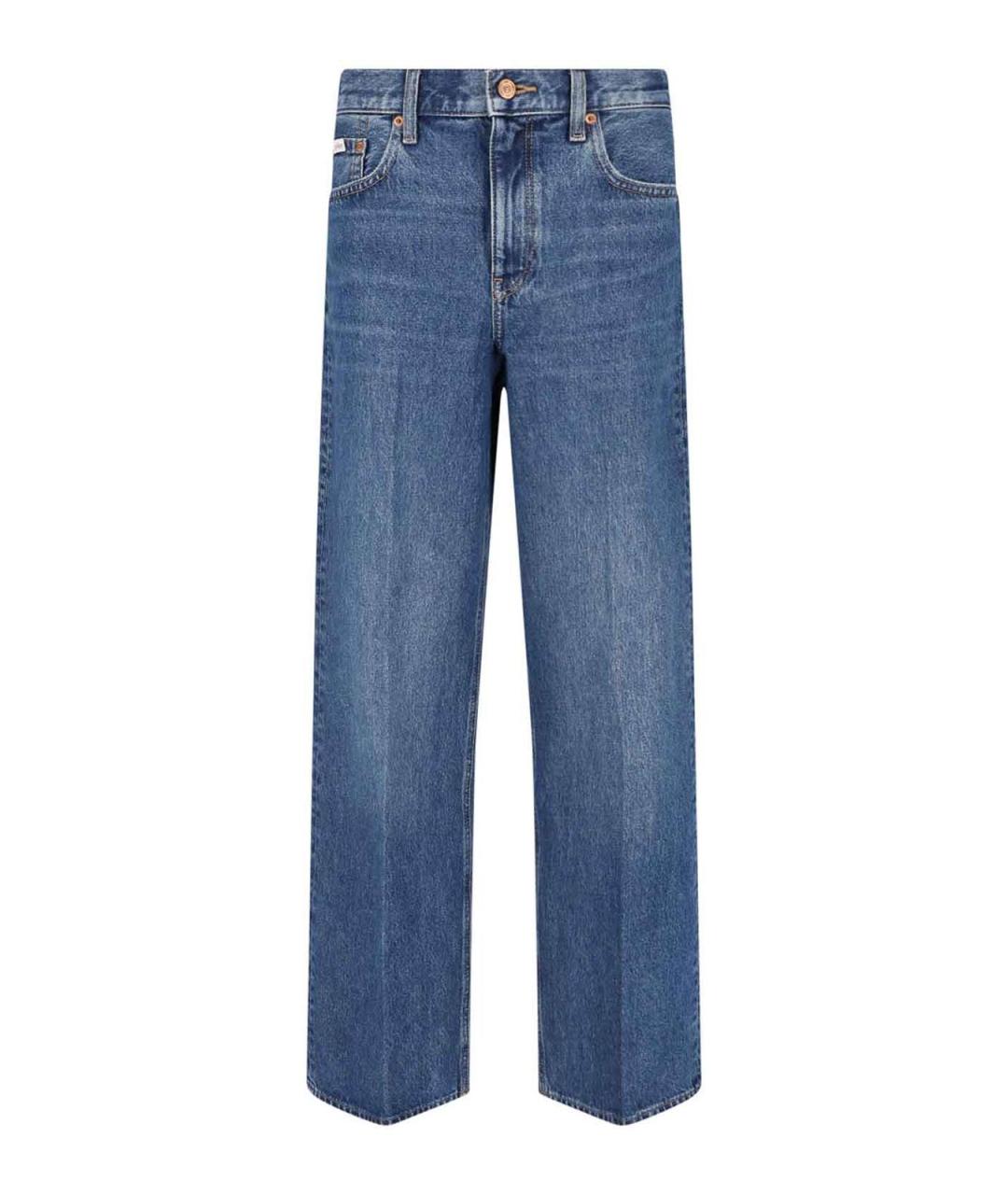 CALVIN KLEIN Синие хлопковые прямые джинсы, фото 1