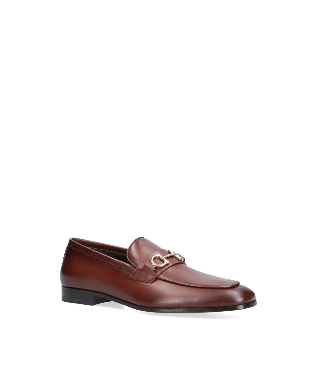 FERRAGAMO Коричневые кожаные лоферы, фото 2