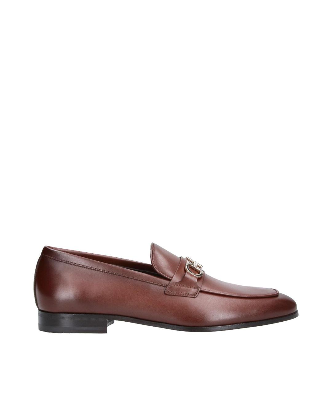 FERRAGAMO Коричневые кожаные лоферы, фото 1