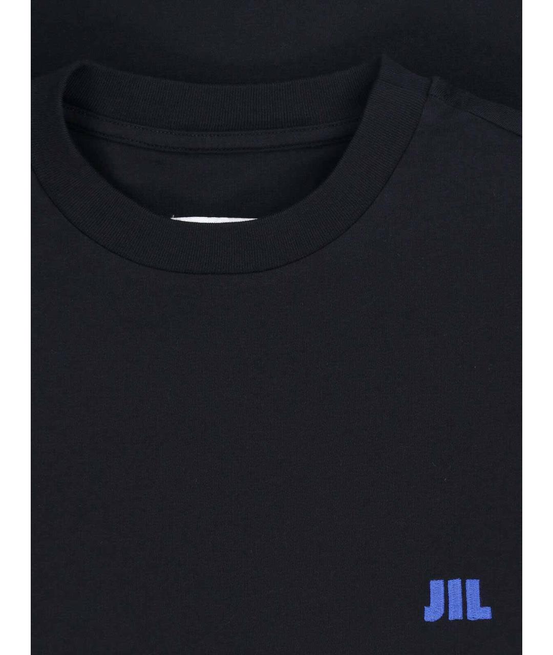 JIL SANDER Черная хлопковая футболка, фото 3