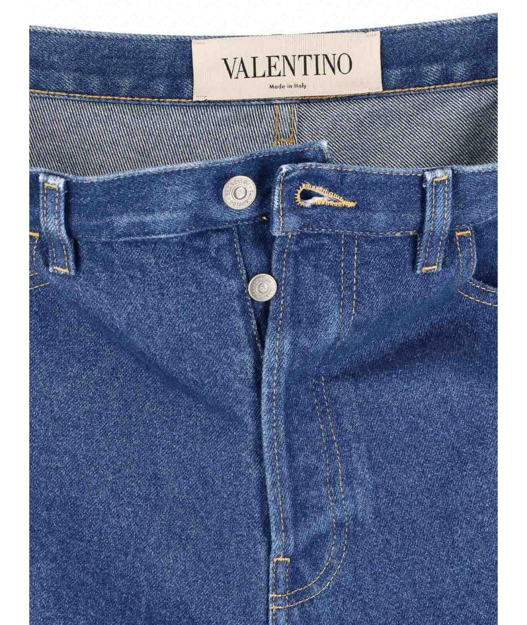 VALENTINO Синие хлопковые прямые джинсы, фото 4