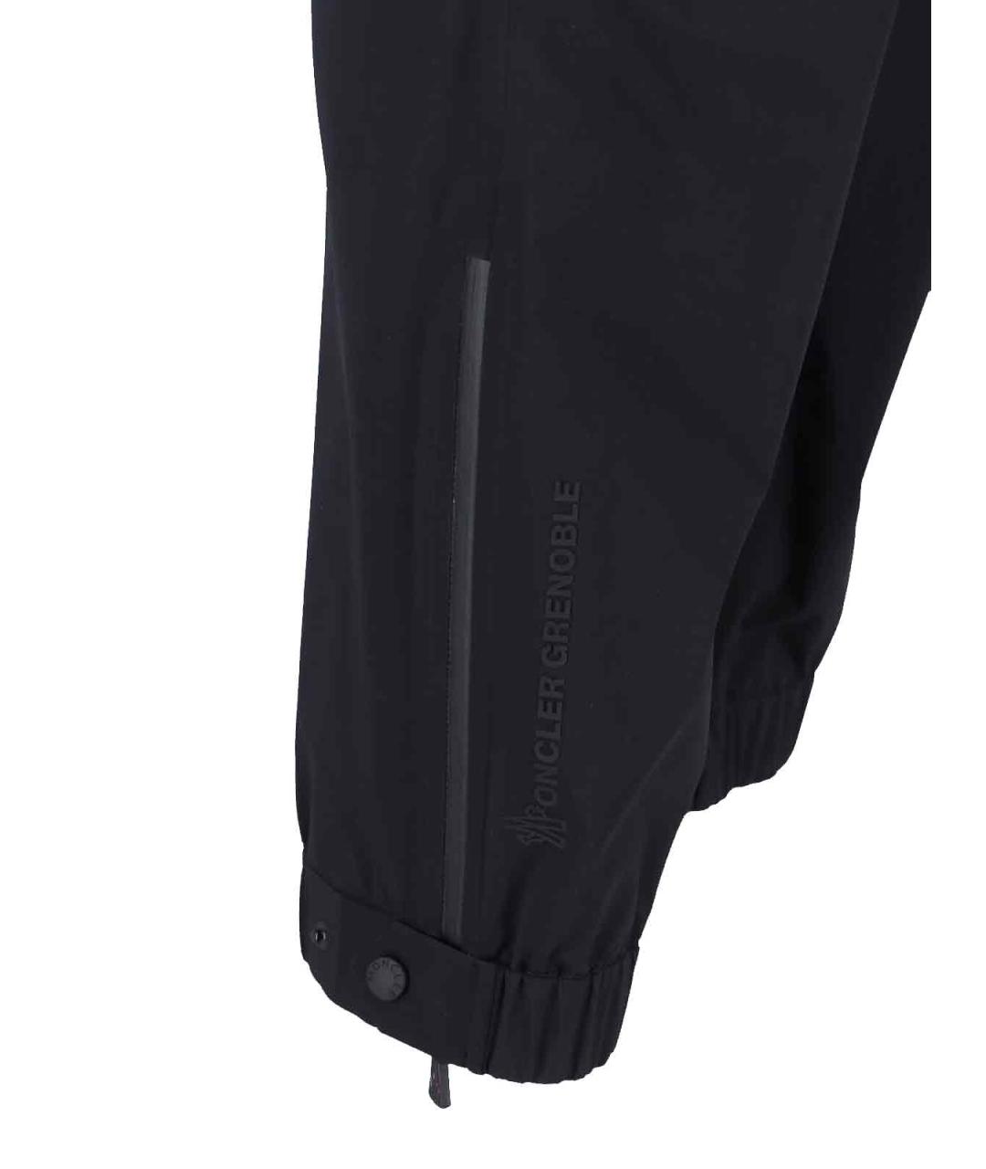 MONCLER Черные полиамидовые повседневные брюки, фото 4