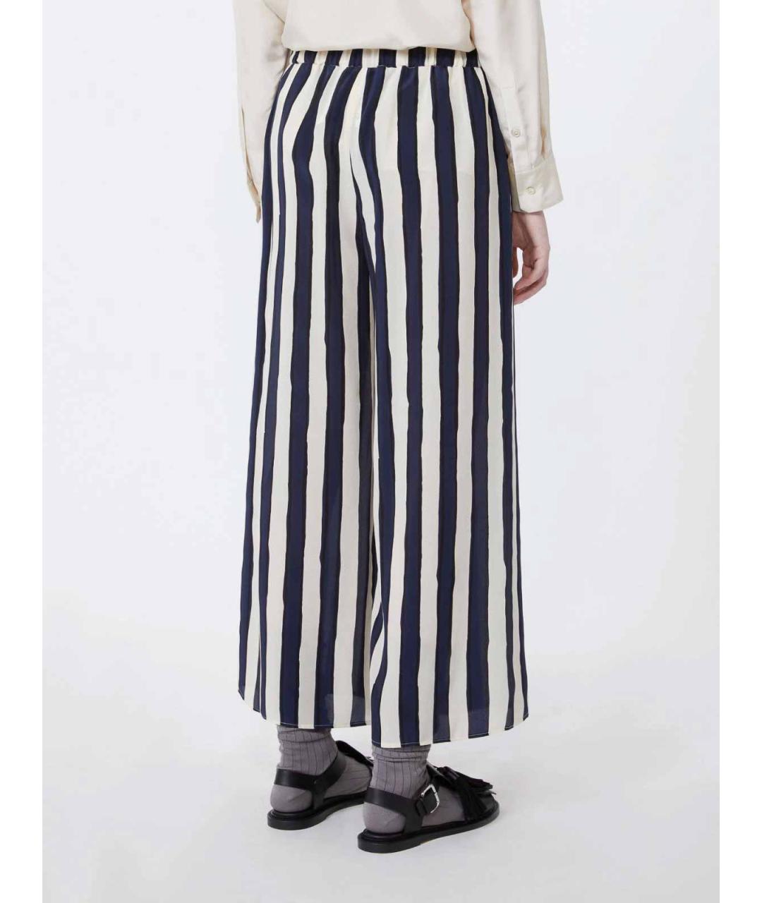 WEEKEND MAX MARA Синие льняные брюки широкие, фото 2
