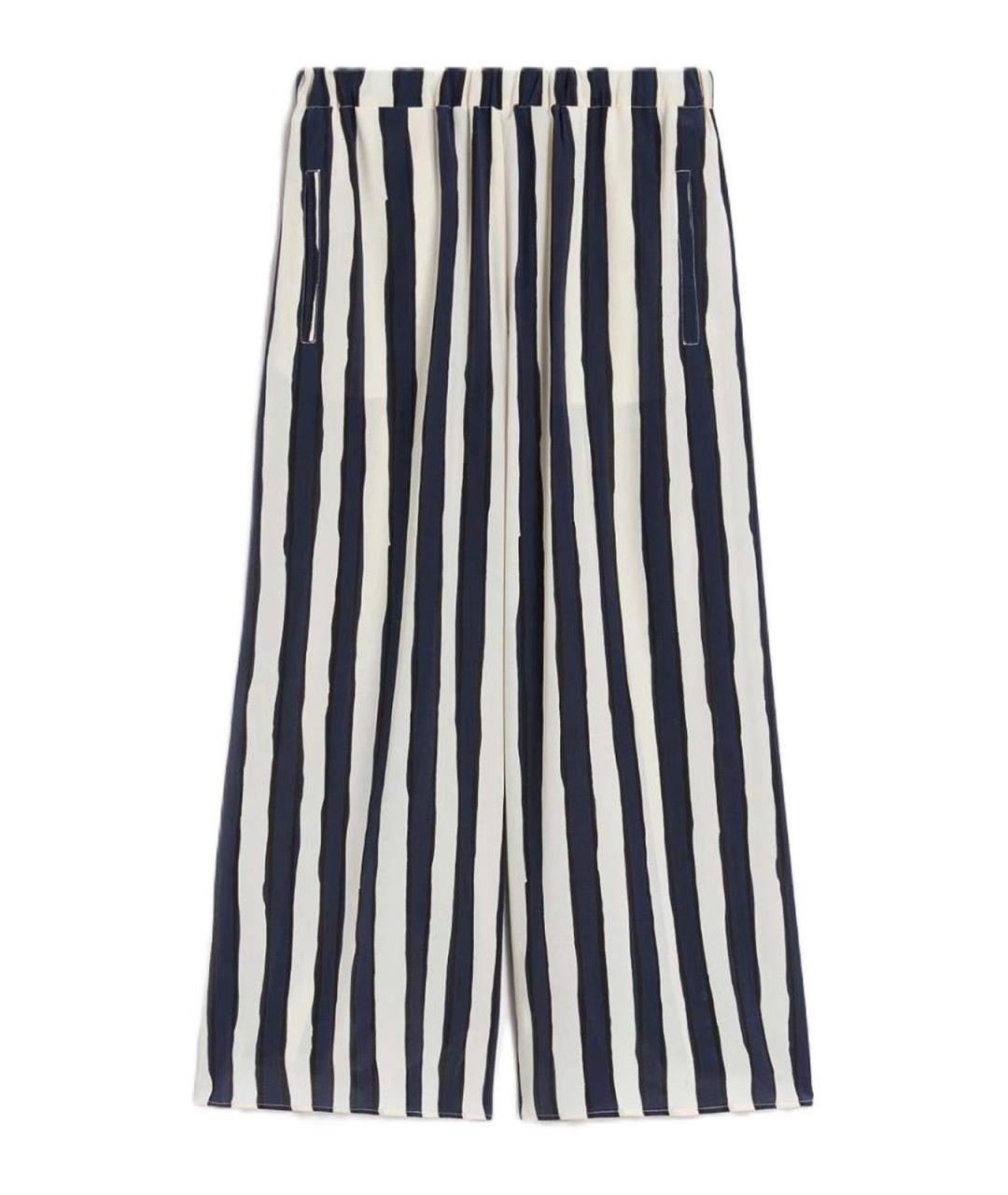 WEEKEND MAX MARA Синие льняные брюки широкие, фото 1