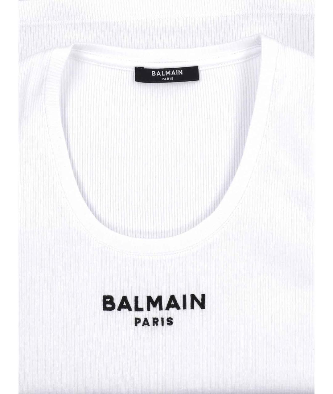 BALMAIN Белая хлопковая майка, фото 3