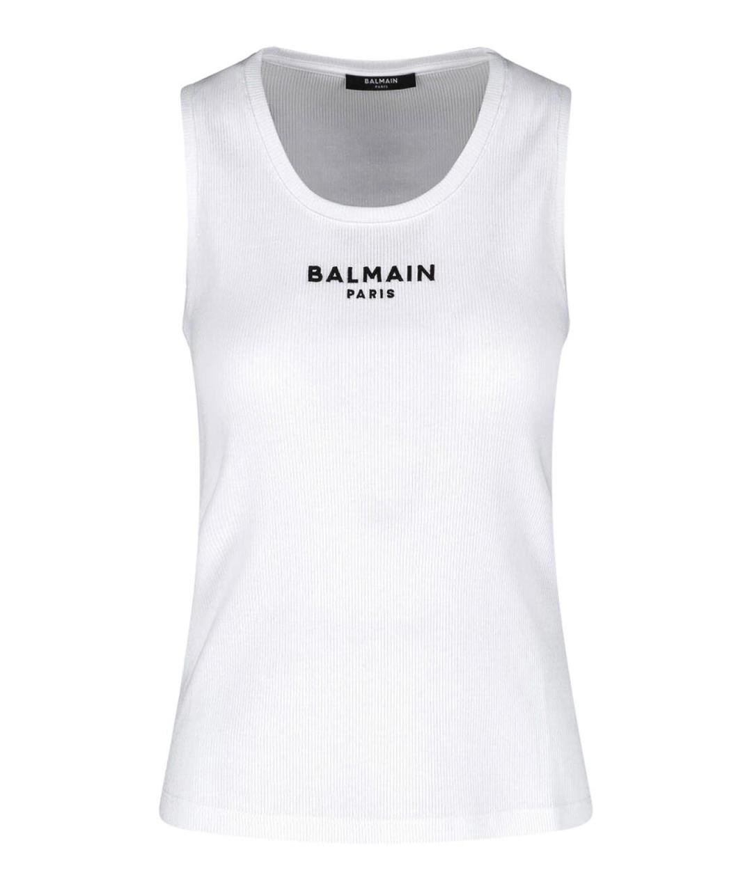BALMAIN Белая хлопковая майка, фото 1