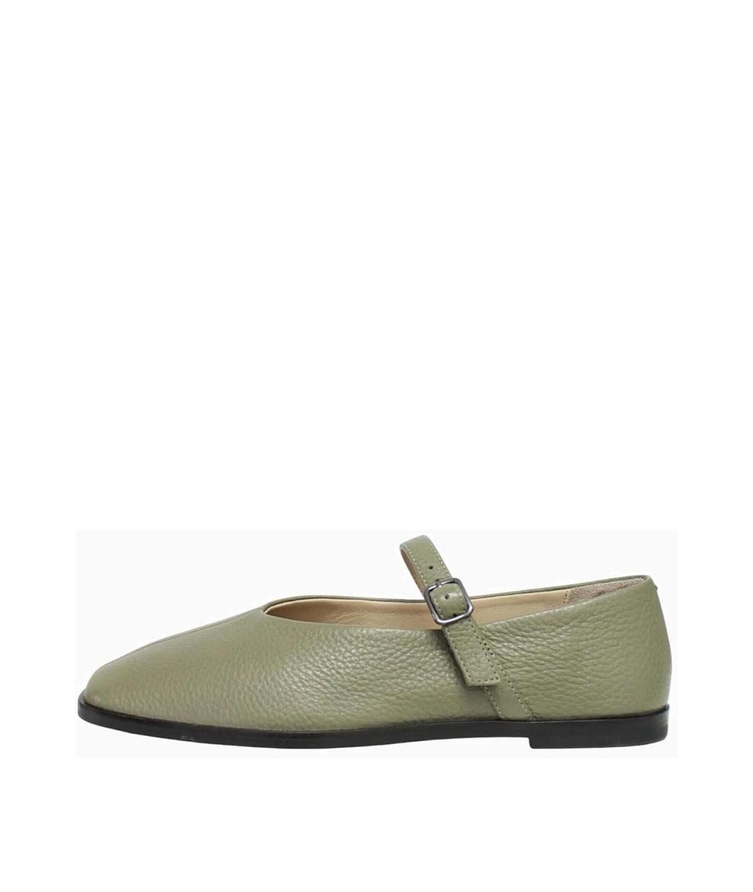 MAX MARA Зеленые кожаные балетки, фото 7
