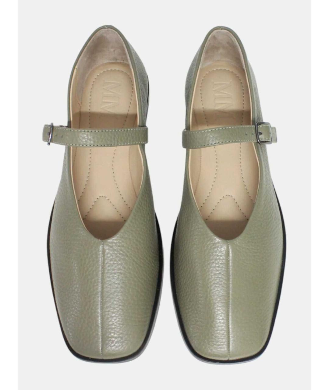 MAX MARA Зеленые кожаные балетки, фото 3