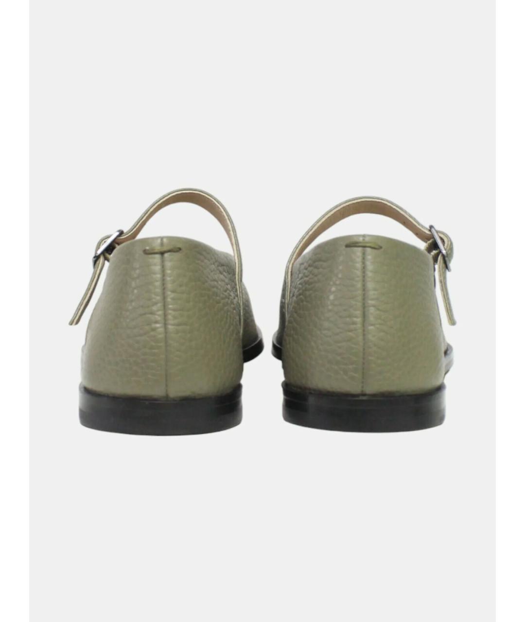 MAX MARA Зеленые кожаные балетки, фото 4
