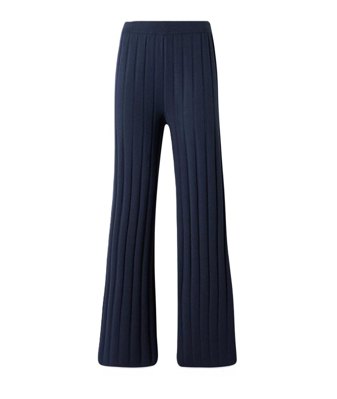 MAX MARA Синие полиэстеровые прямые брюки, фото 1