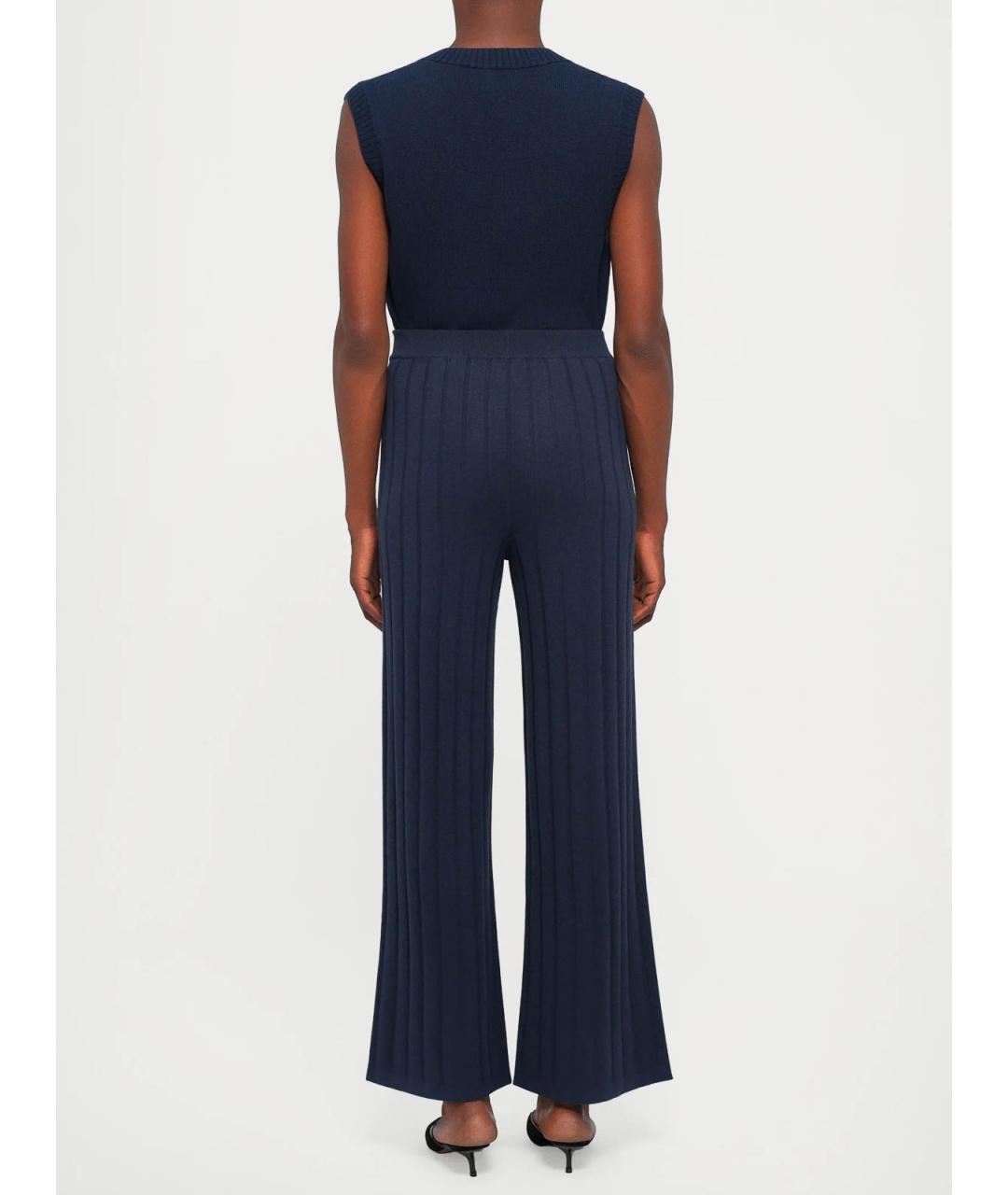 MAX MARA Синие полиэстеровые прямые брюки, фото 4