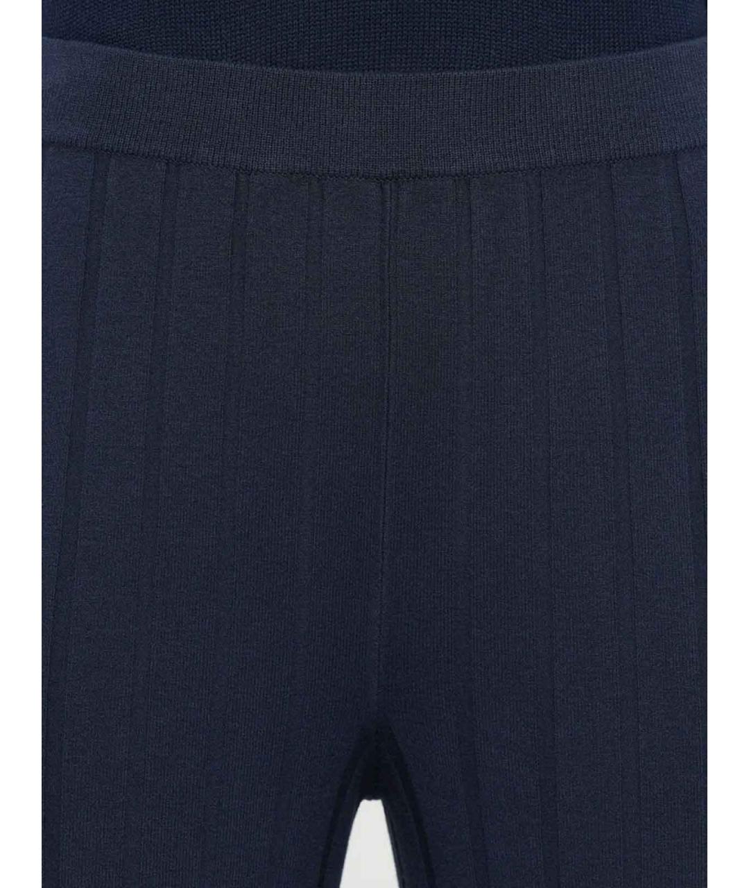MAX MARA Синие полиэстеровые прямые брюки, фото 7