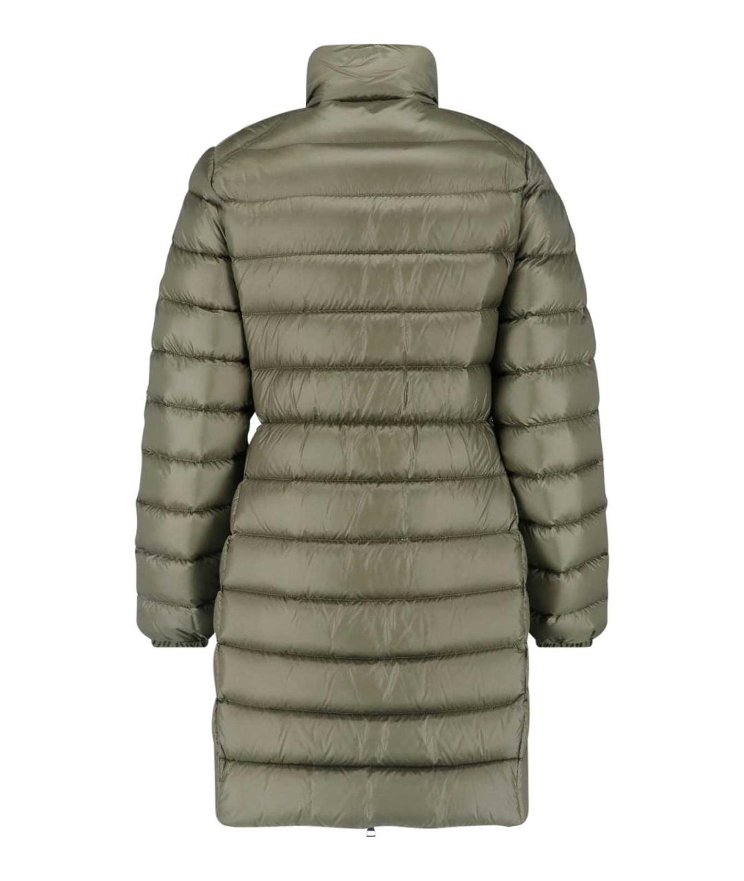 MONCLER Зеленый полиэстеровый пуховик, фото 2