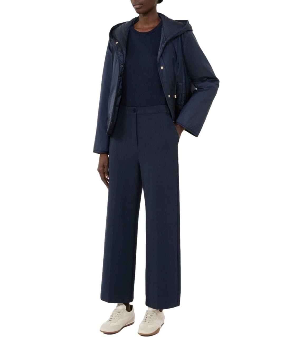 WEEKEND MAX MARA Синие полиэстеровые брюки широкие, фото 4