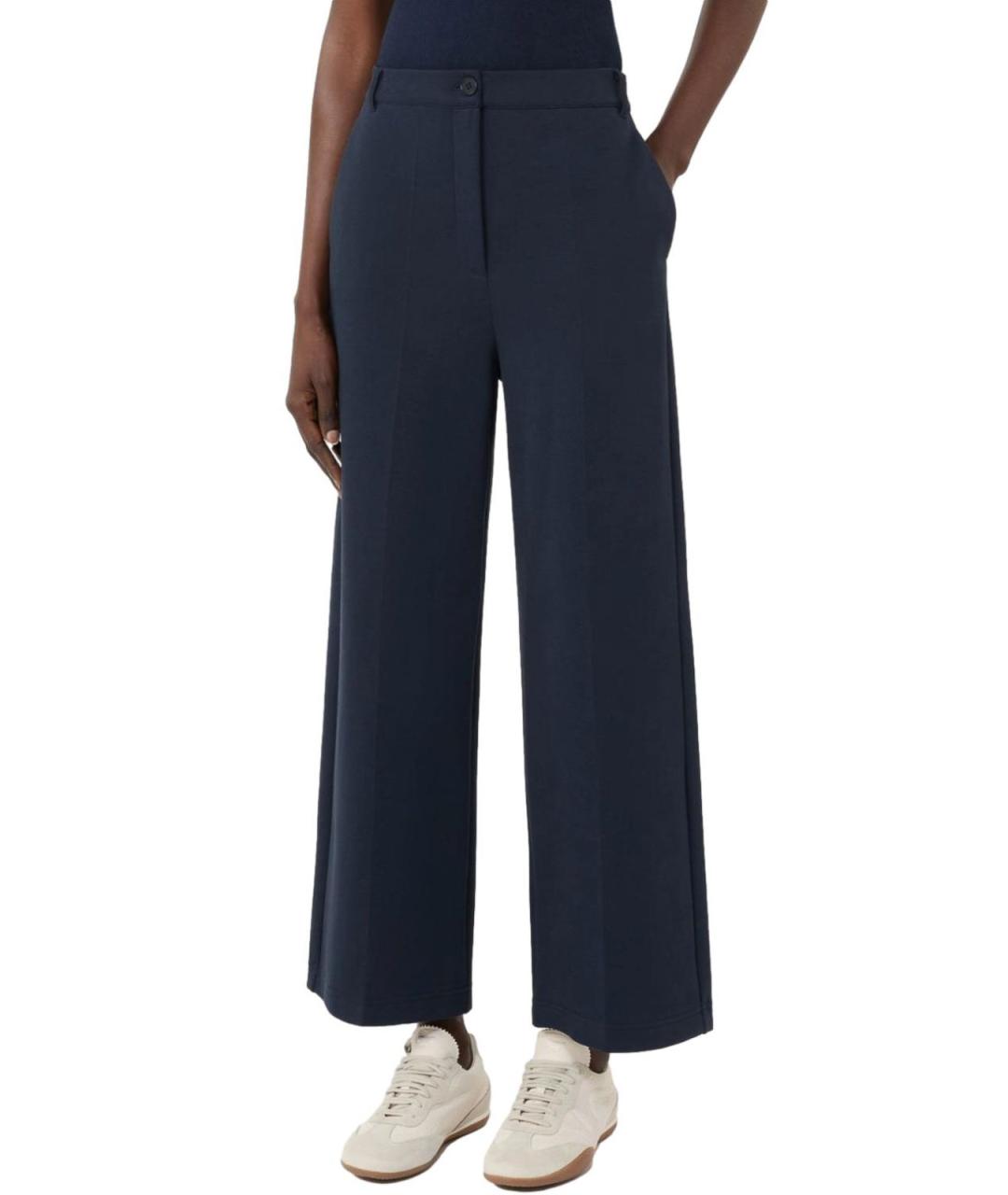 WEEKEND MAX MARA Синие полиэстеровые брюки широкие, фото 2