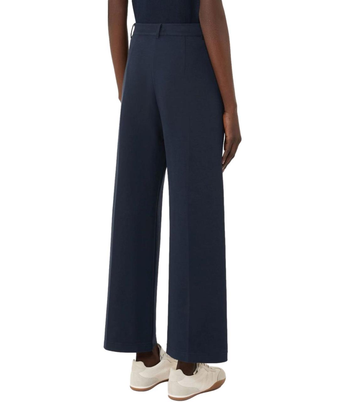 WEEKEND MAX MARA Синие полиэстеровые брюки широкие, фото 3