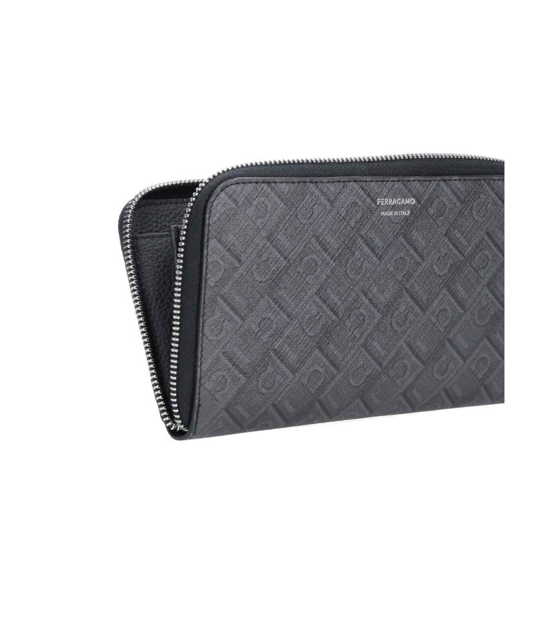 FERRAGAMO Черный кожаный кошелек, фото 4