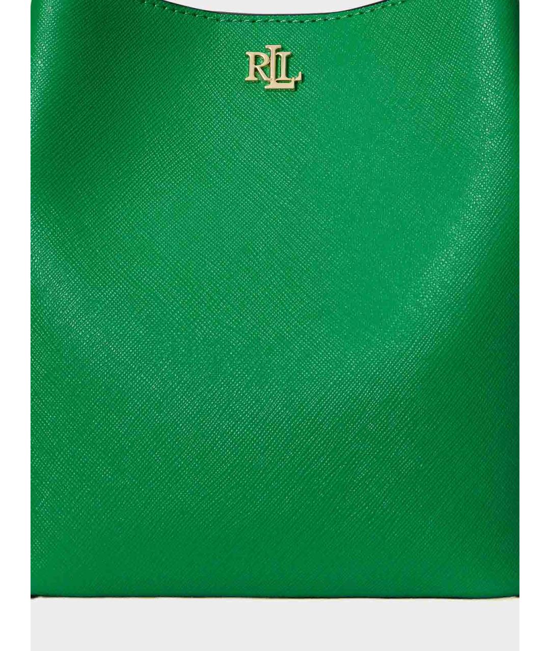 RALPH LAUREN Зеленая кожаная сумка через плечо, фото 5