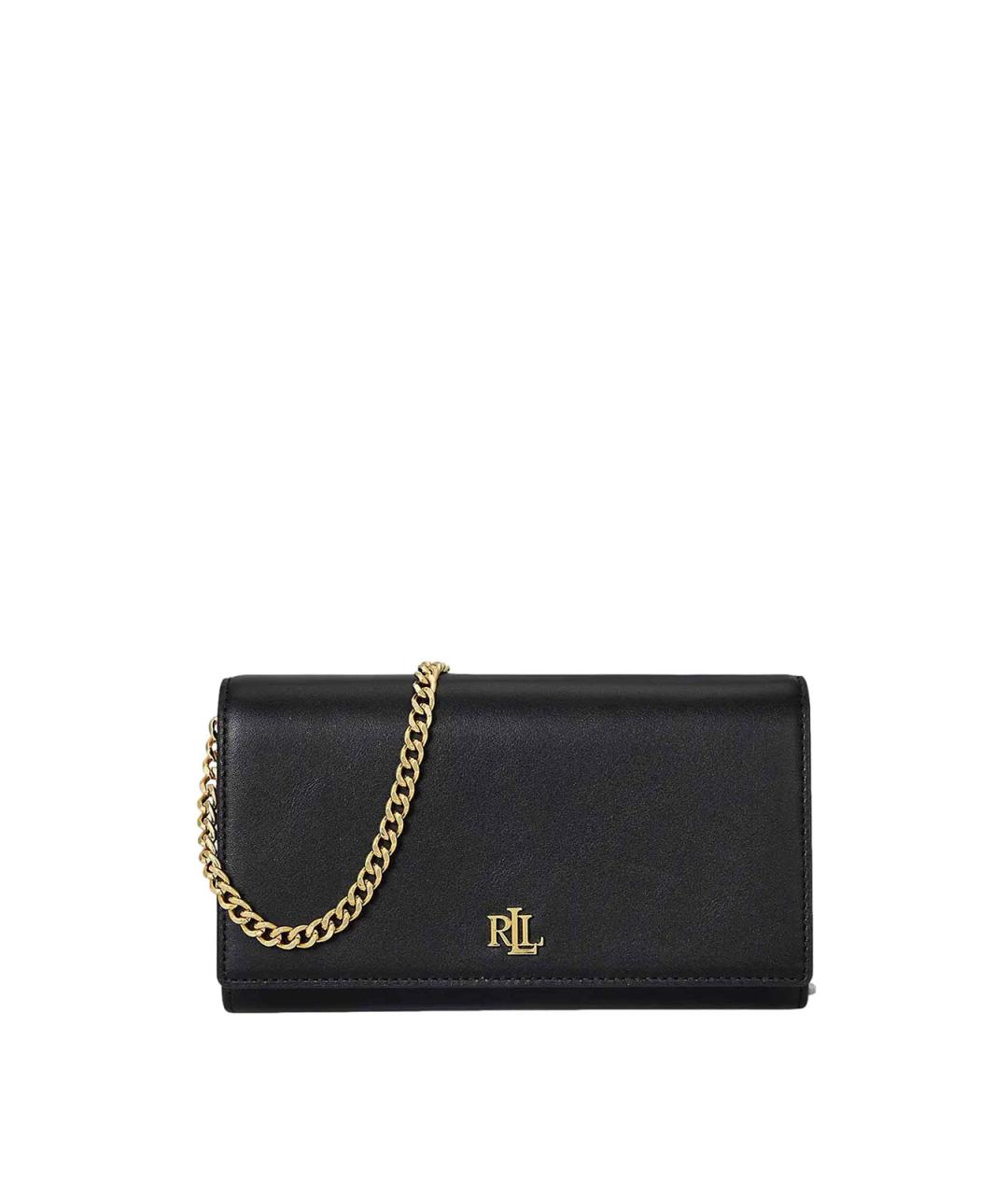 RALPH LAUREN Черный кожаный кошелек, фото 1