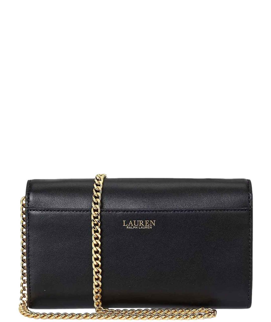 RALPH LAUREN Черный кожаный кошелек, фото 2