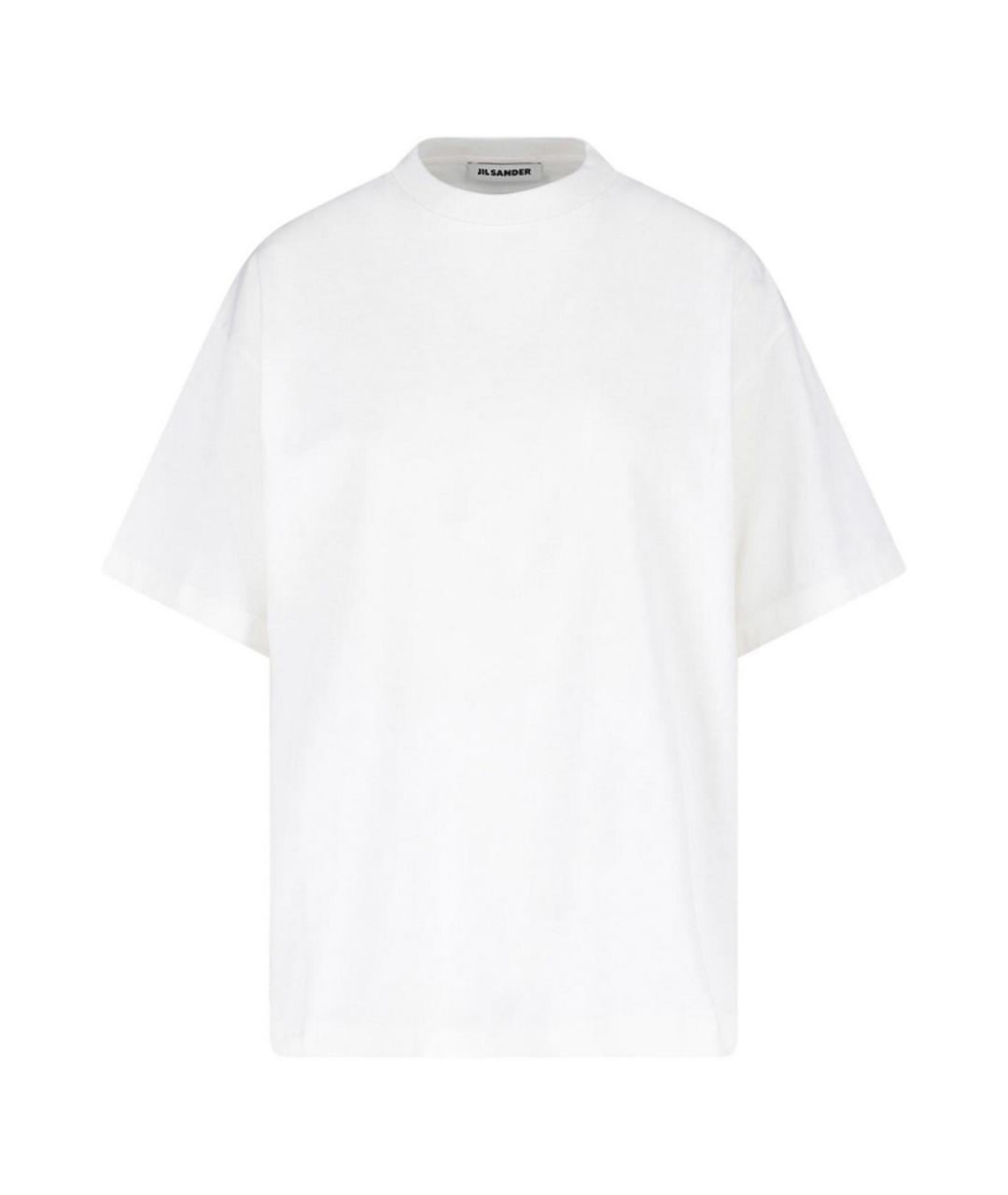 JIL SANDER Белая хлопковая футболка, фото 1