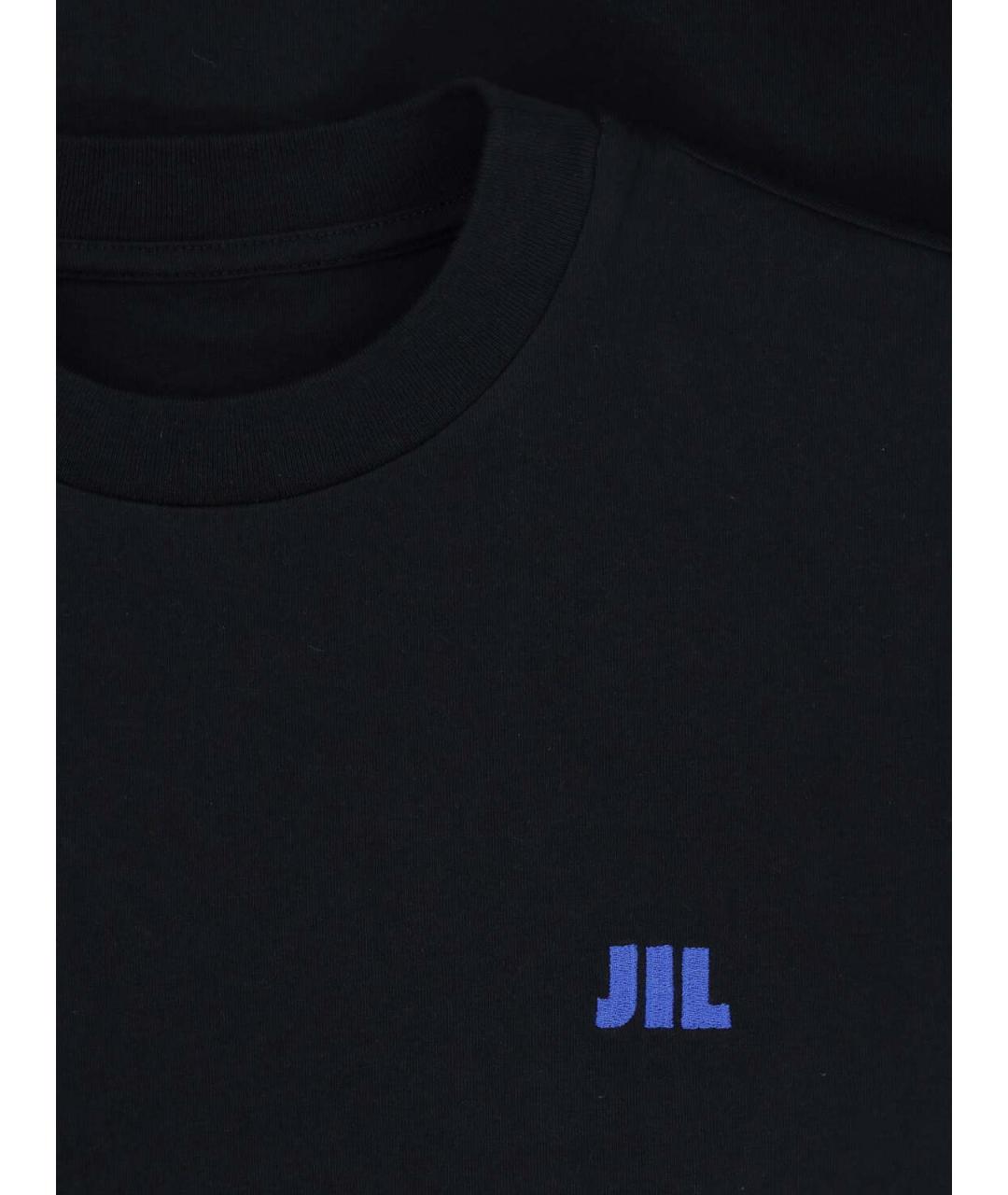 JIL SANDER Черная хлопковая футболка, фото 3