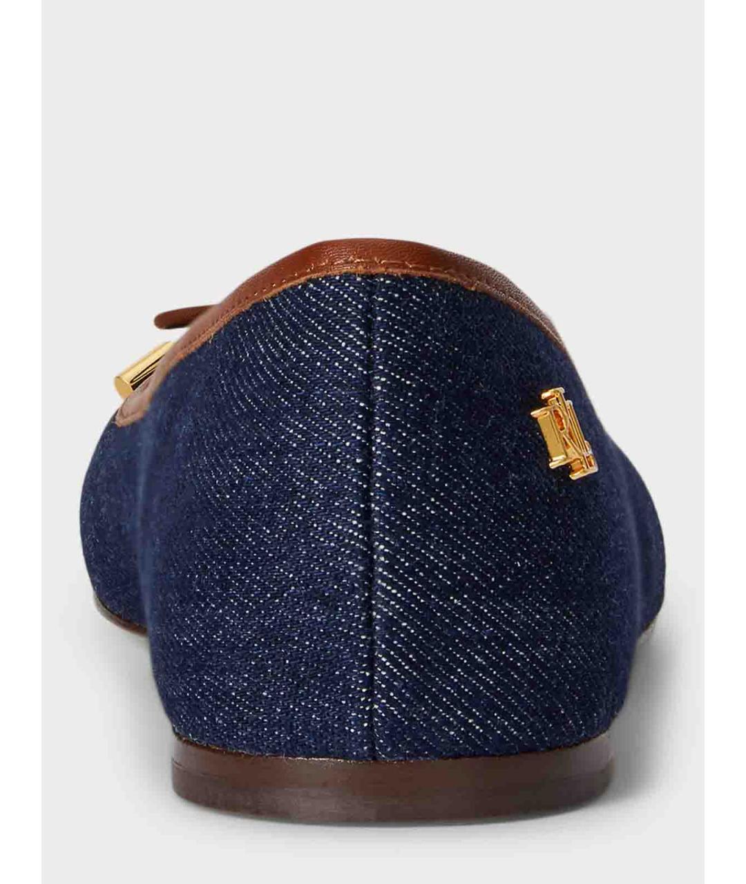 RALPH LAUREN Синие кожаные балетки, фото 3