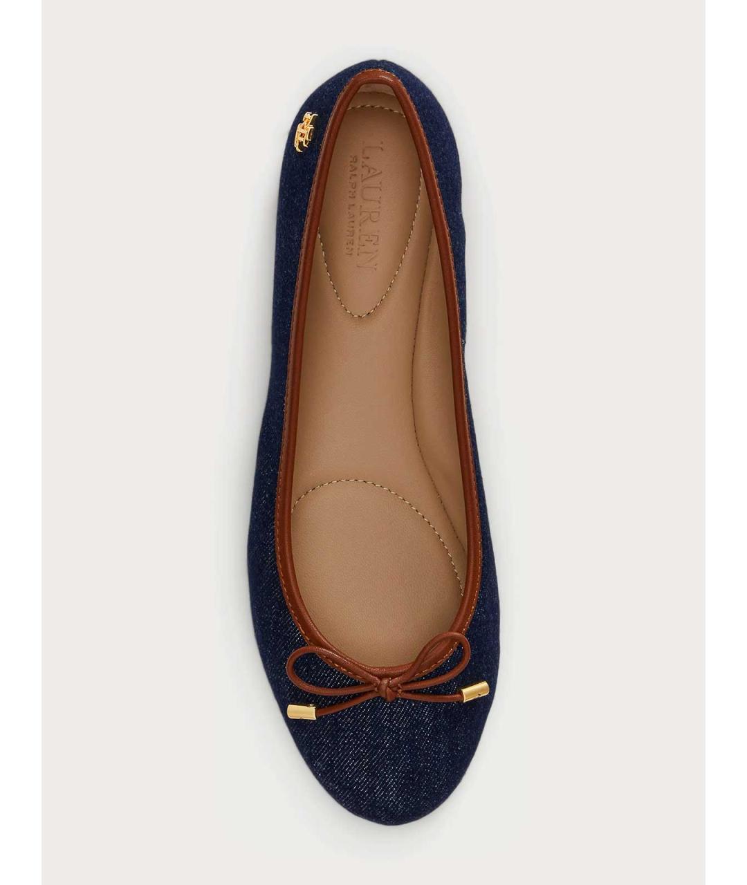 RALPH LAUREN Синие кожаные балетки, фото 4