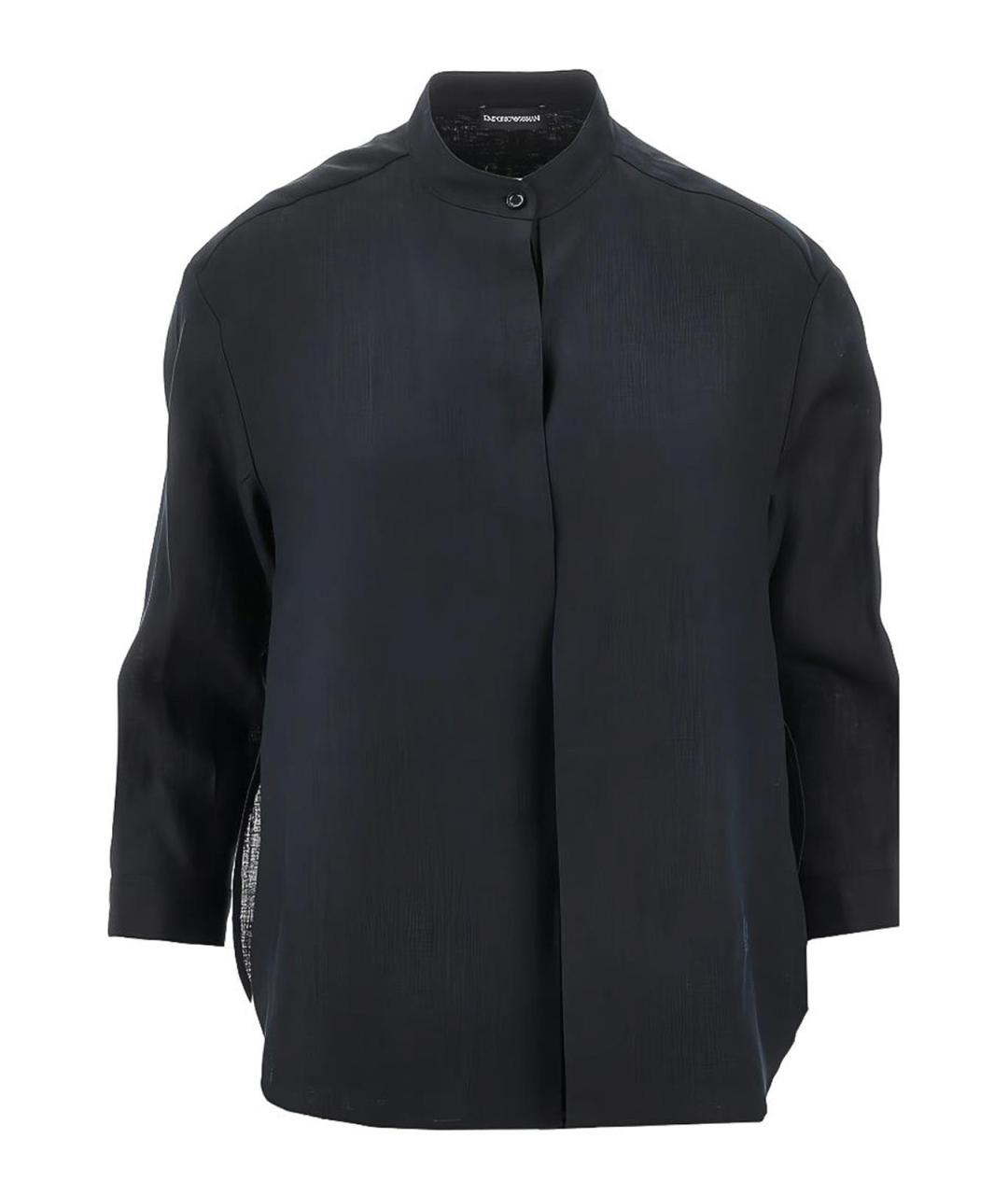 EMPORIO ARMANI Синяя льняная рубашка, фото 1