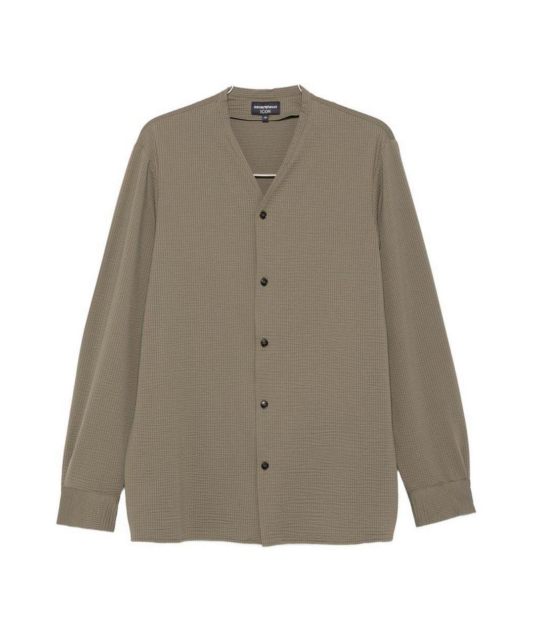 EMPORIO ARMANI Хаки кэжуал рубашка, фото 1