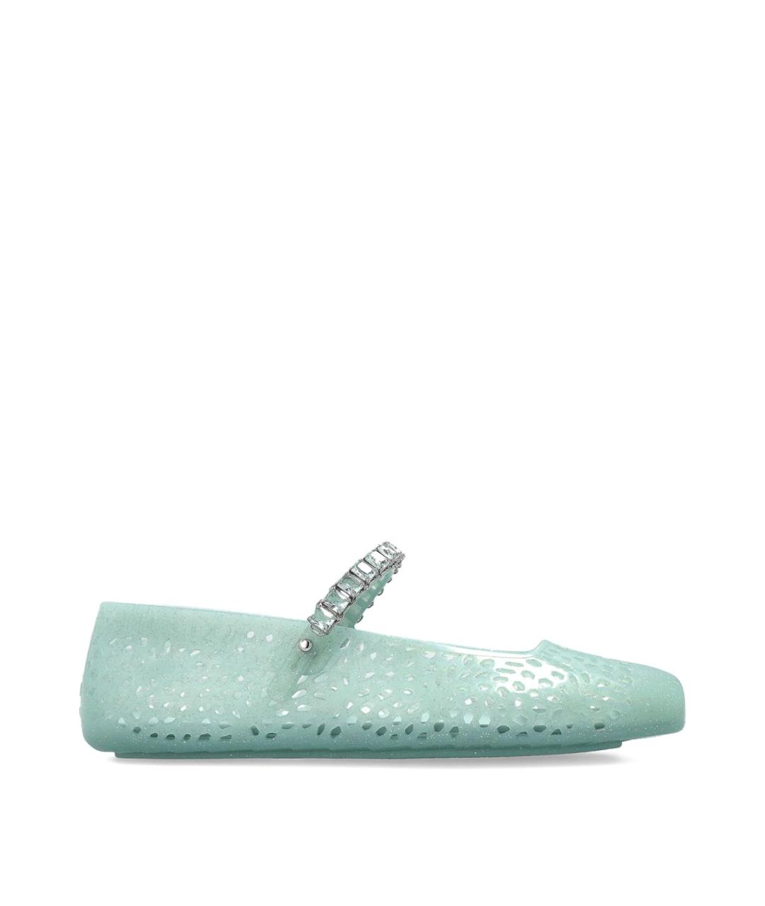 JIMMY CHOO Зеленые резиновые балетки, фото 1