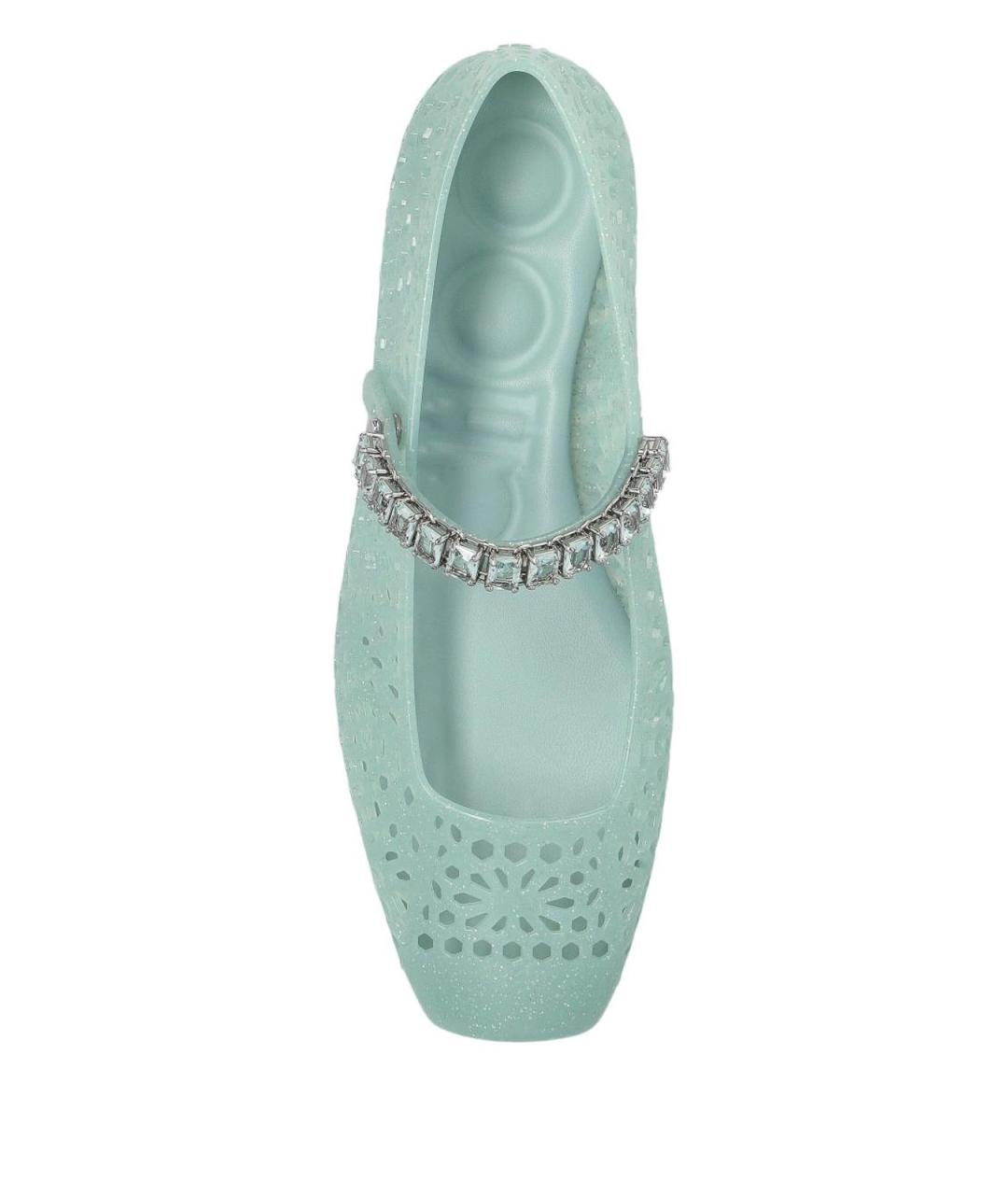 JIMMY CHOO Зеленые резиновые балетки, фото 2