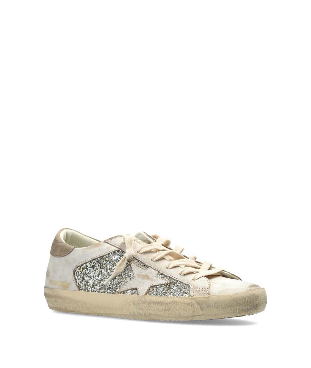 GOLDEN GOOSE Серебряные кожаные кеды, фото 2