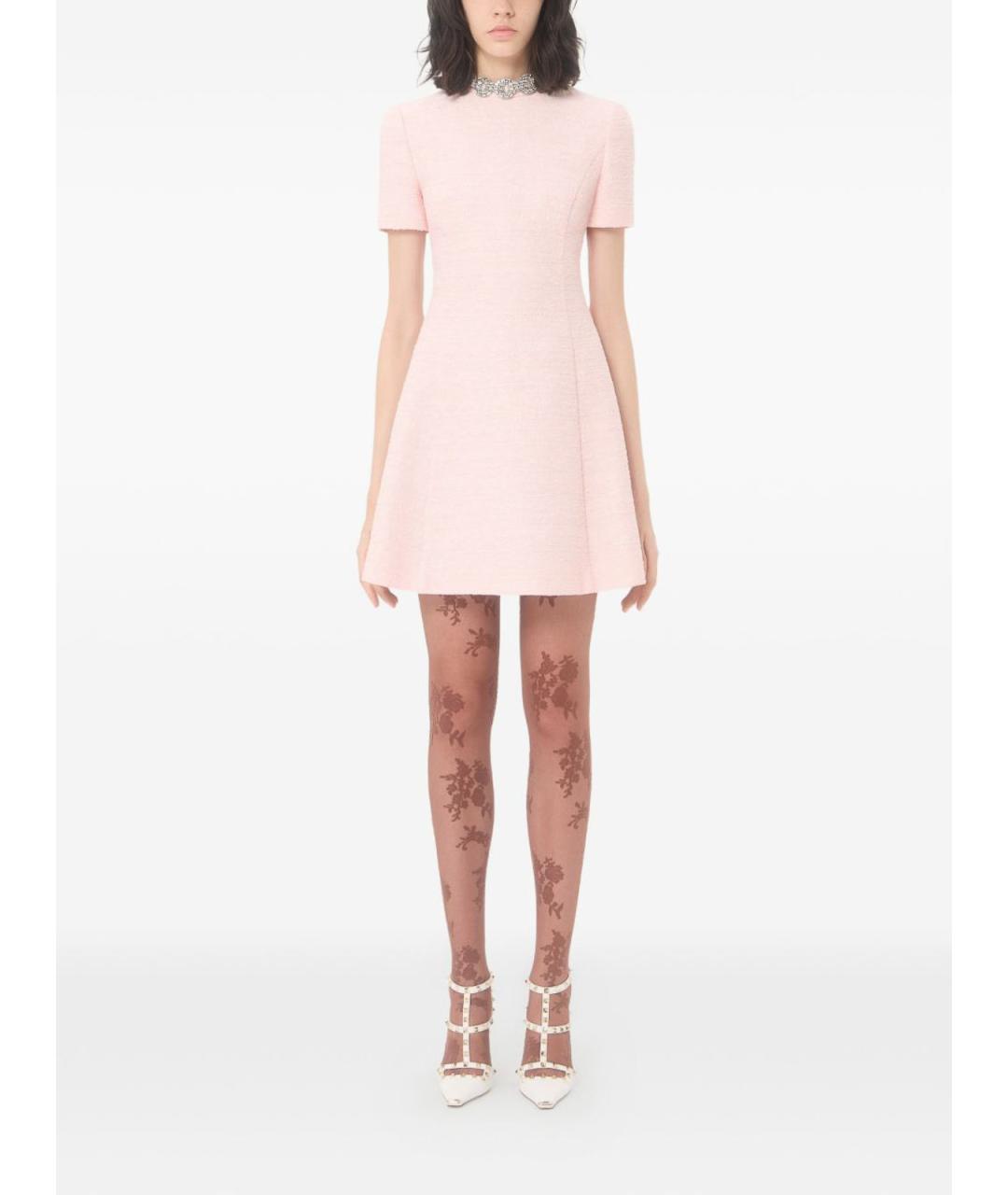 VALENTINO Розовое хлопковое повседневное платье, фото 4