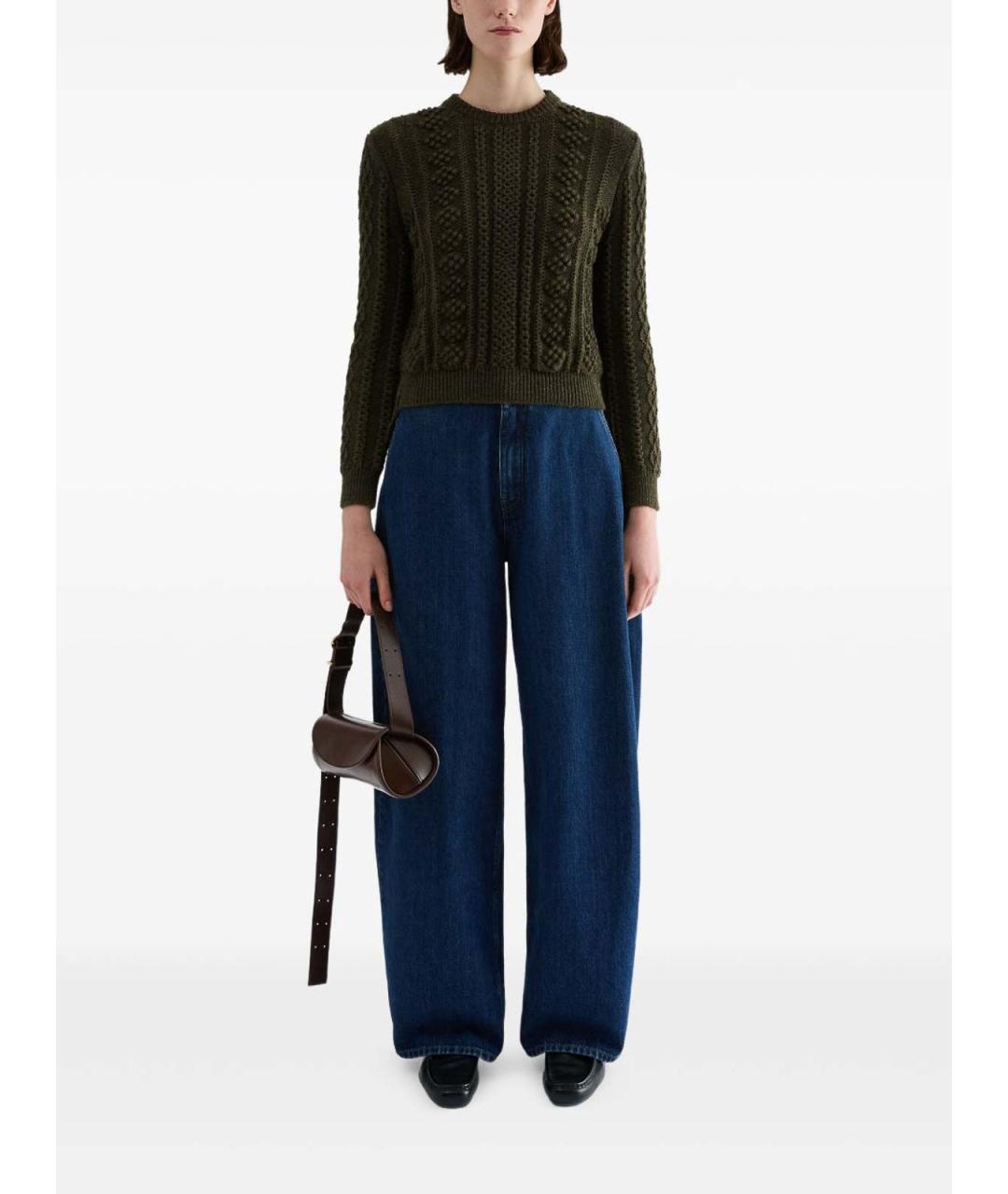 JIL SANDER Синие хлопковые прямые джинсы, фото 4