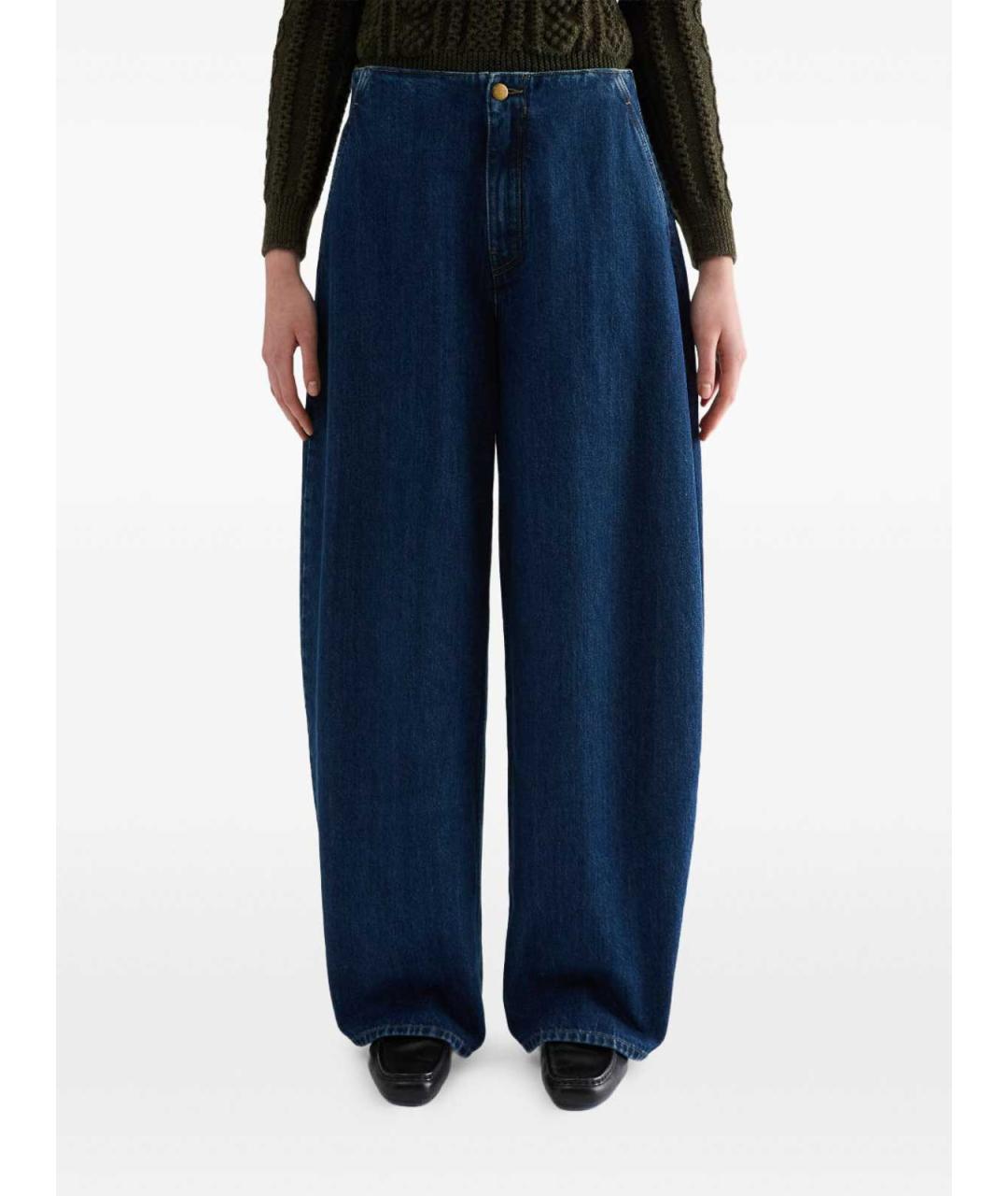 JIL SANDER Синие хлопковые прямые джинсы, фото 3