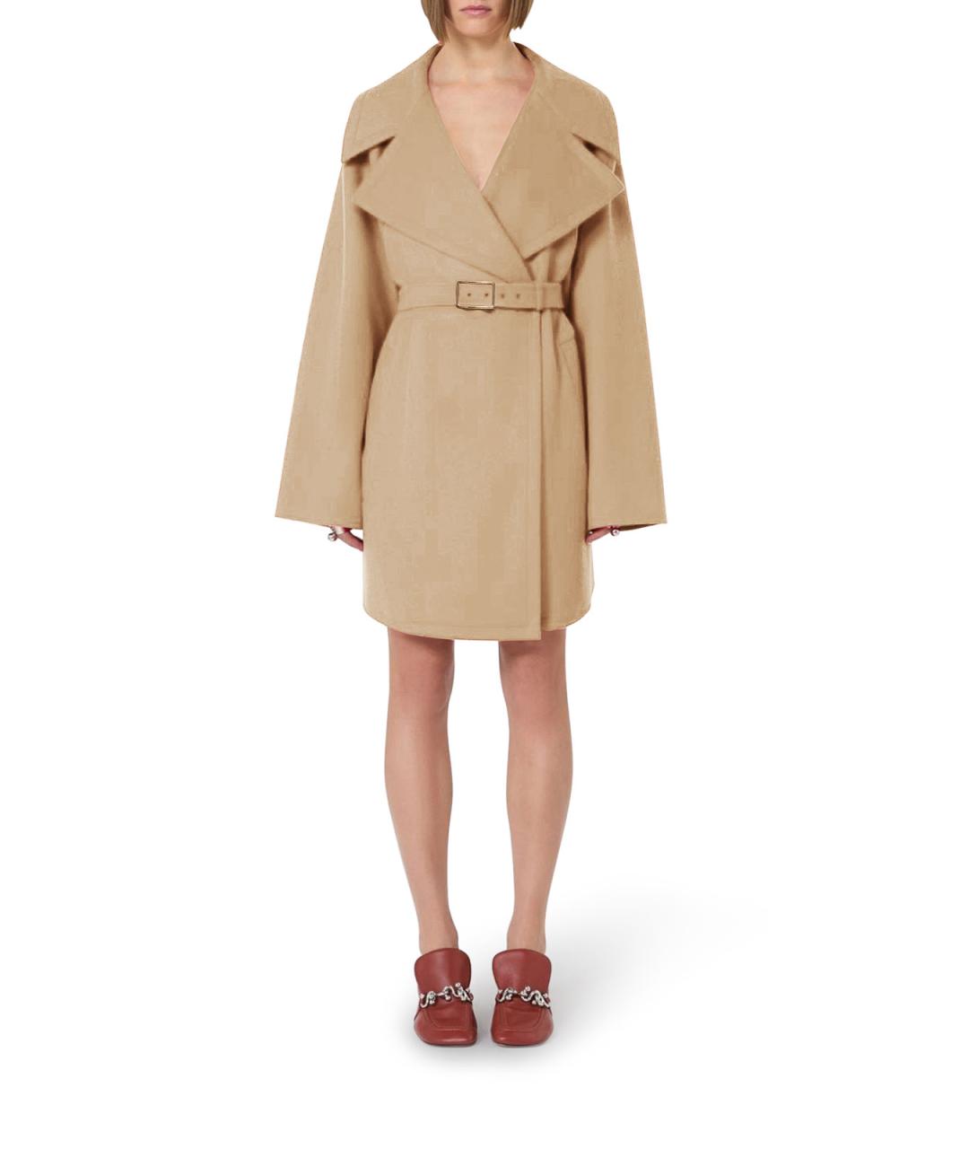 SPORTMAX Бежевое шерстяное пальто, фото 2