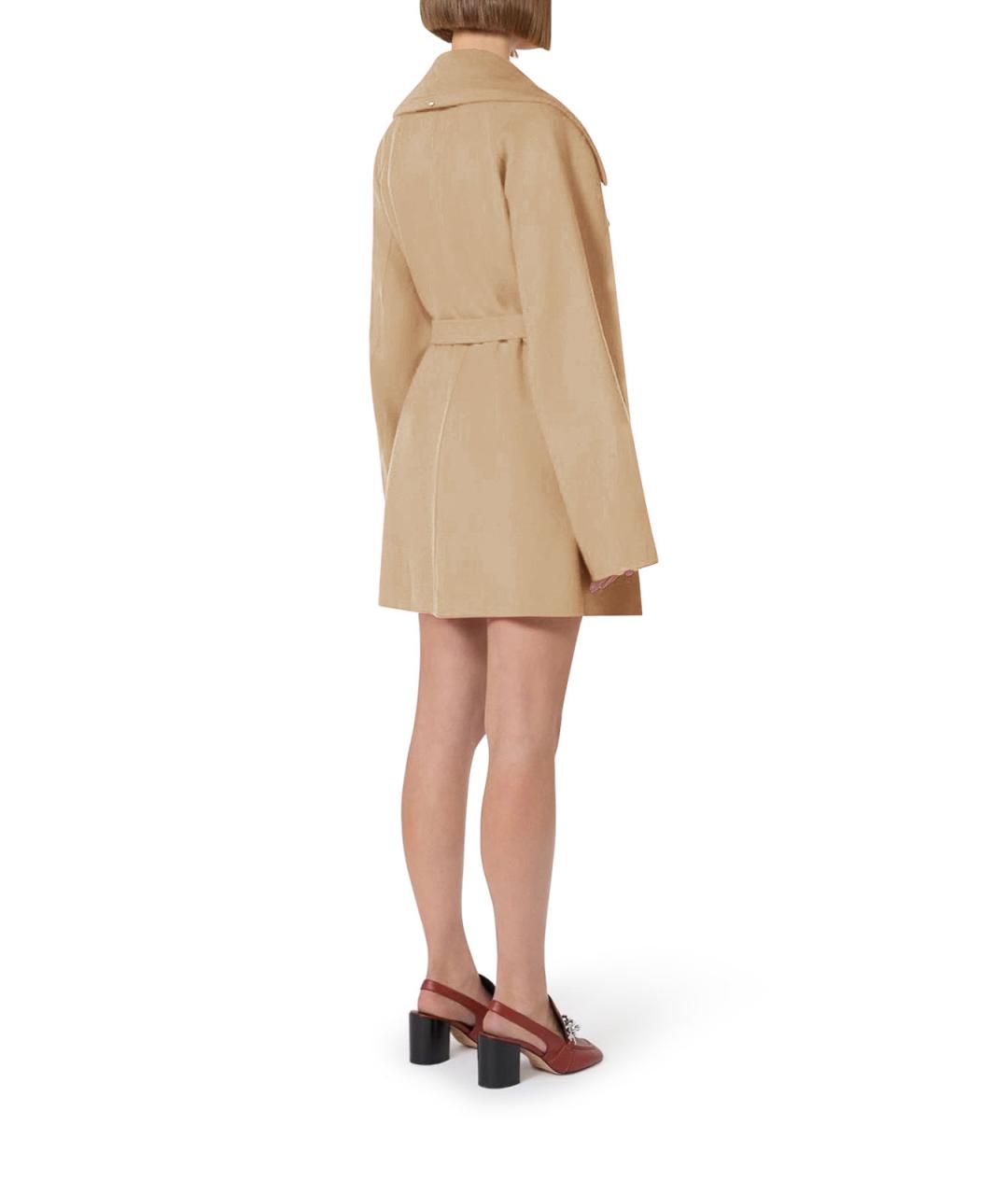 SPORTMAX Бежевое шерстяное пальто, фото 3