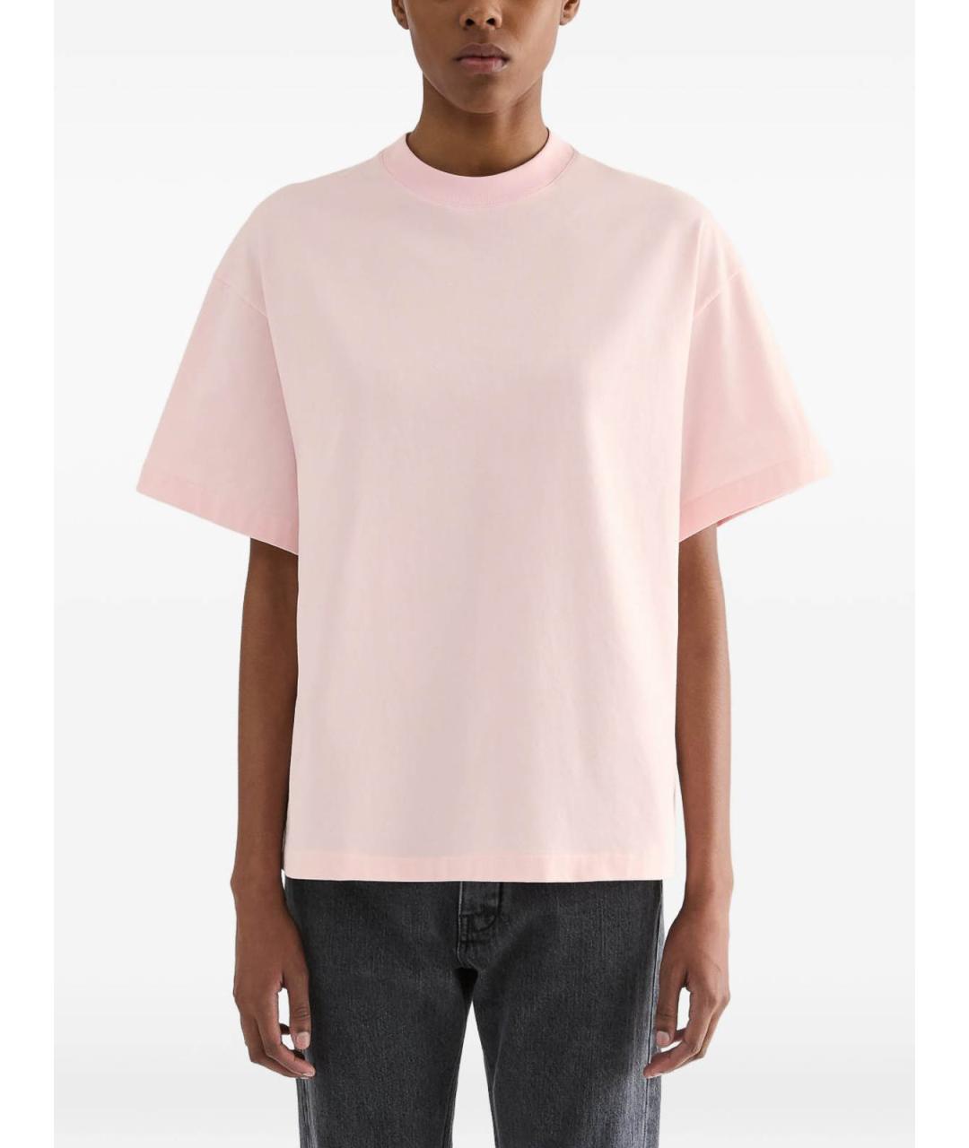 JIL SANDER Розовая хлопковая футболка, фото 2