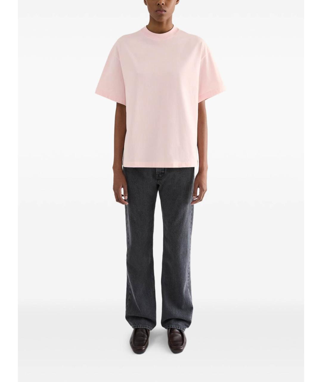 JIL SANDER Розовая хлопковая футболка, фото 3