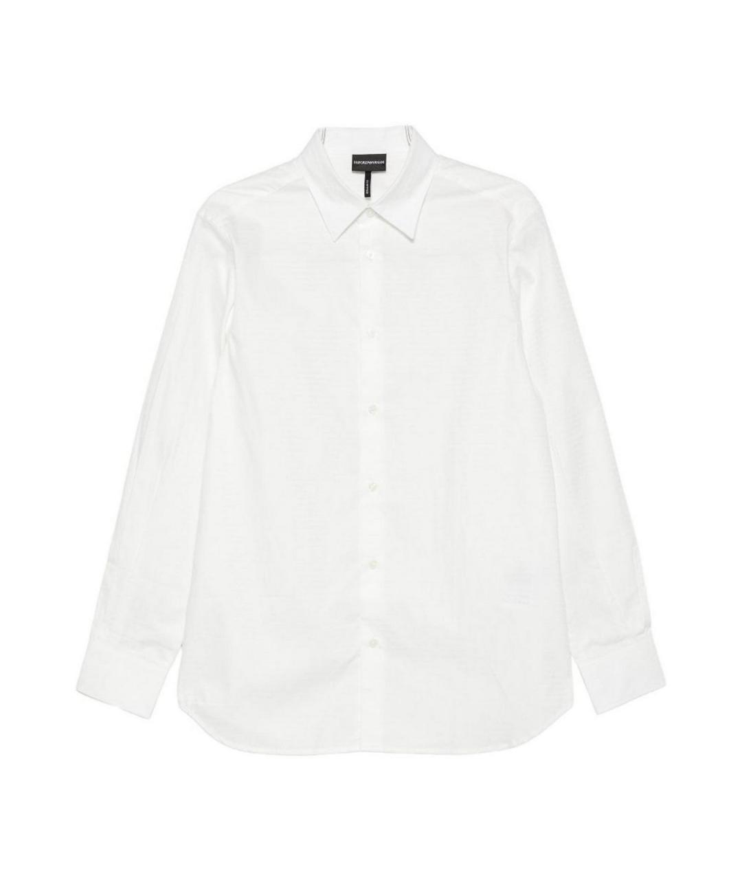 EMPORIO ARMANI Белая хлопковая классическая рубашка, фото 1