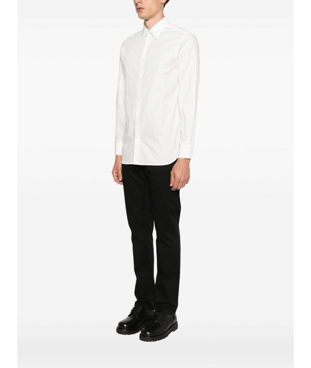 EMPORIO ARMANI Белая хлопковая классическая рубашка, фото 4