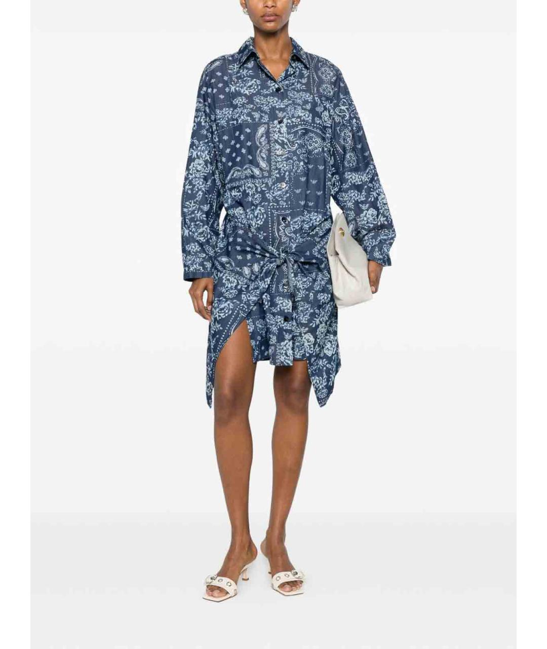 EMPORIO ARMANI Мульти хлопковое повседневное платье, фото 2