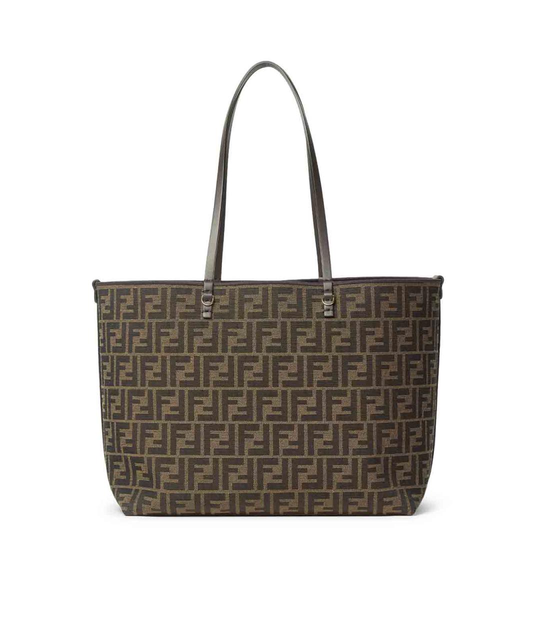 FENDI Коричневая кожаная сумка тоут, фото 3