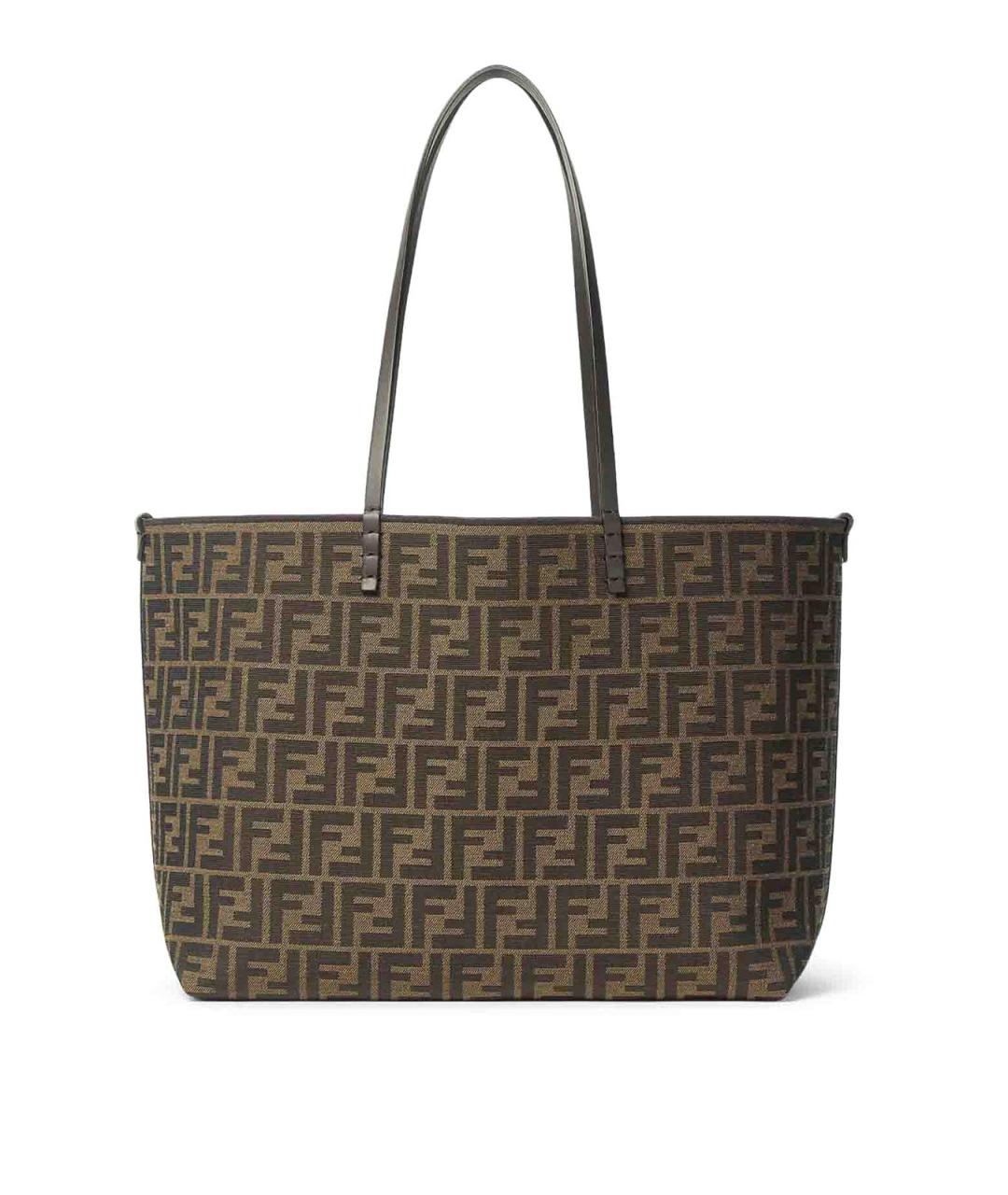 FENDI Коричневая кожаная сумка тоут, фото 1