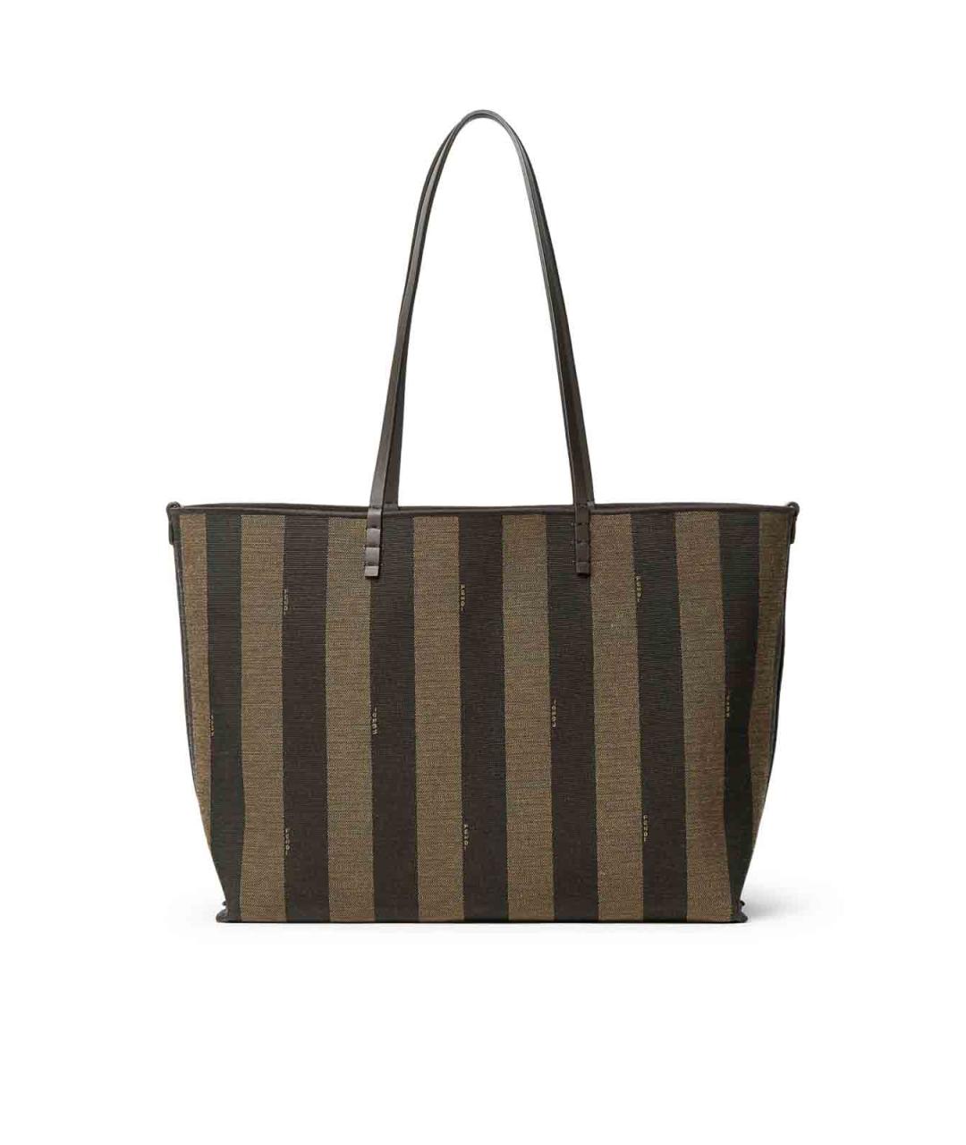 FENDI Коричневая кожаная сумка тоут, фото 4