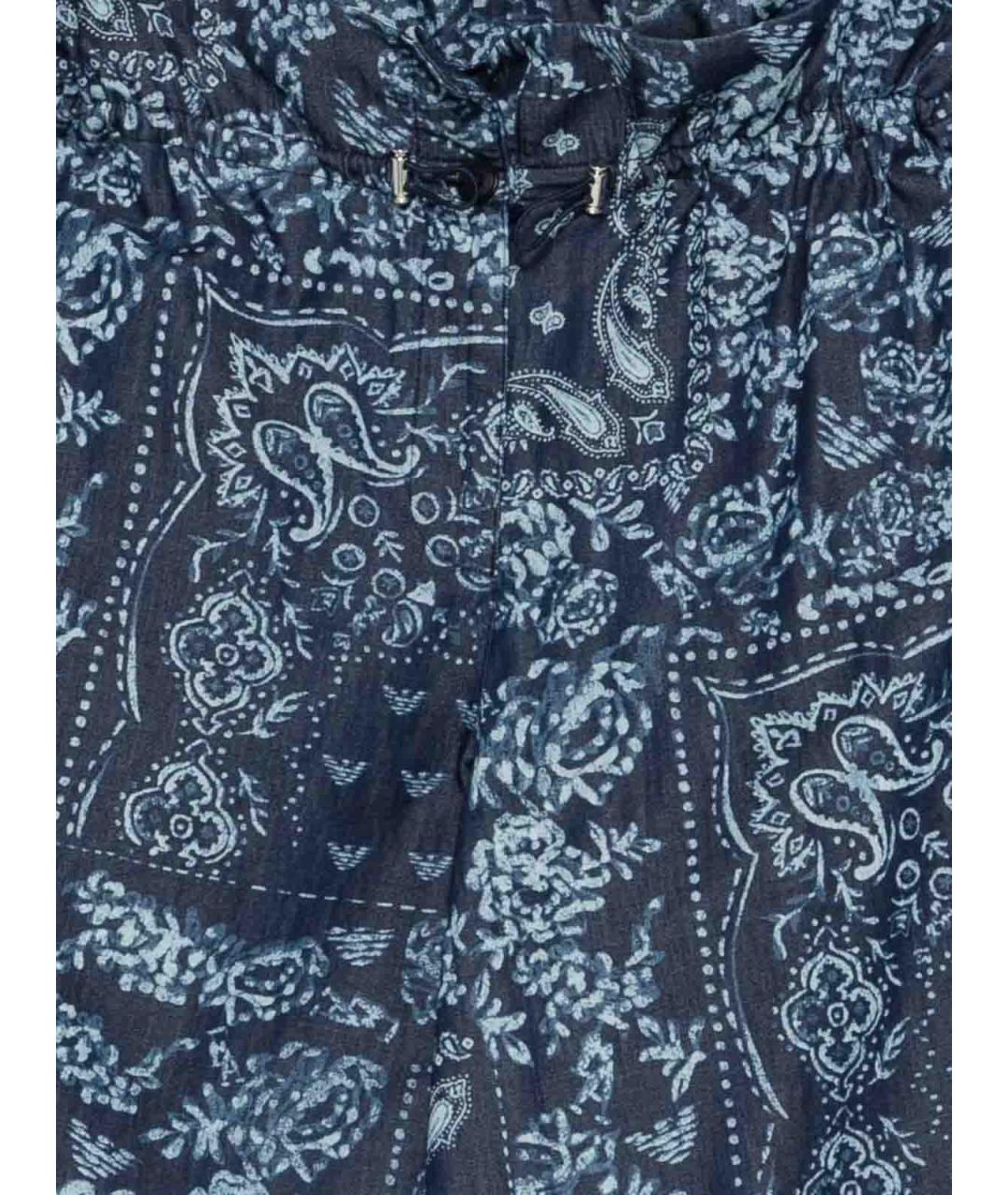 EMPORIO ARMANI Синие хлопковые брюки широкие, фото 2