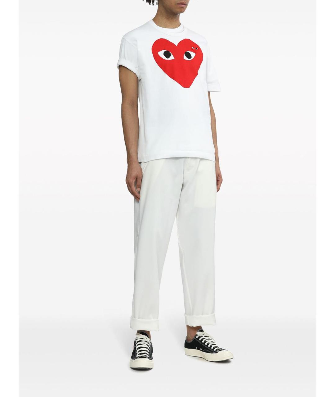 COMME DES GARÇONS Белая хлопковая футболка, фото 2